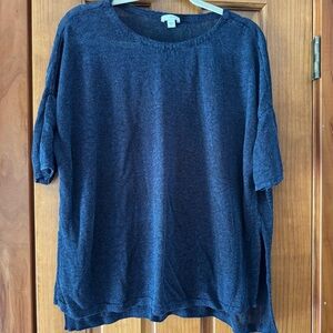 Pure Jill J Jill Dolman Blouse Women’s Medium Dark Navy Blue Linen Blend Top